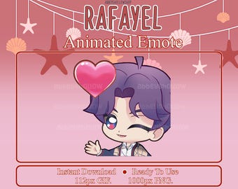Rafayel Blowing A Kiss | Love and Deepspace | Animated Emote | Discord Sticker | Twitch Emote | Etc.,