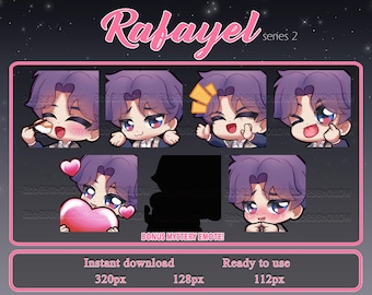 Rafayel Emote Pack: Love & Deepspace Series 2, Twitch, Discord, Streamer Assets