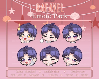 Rafayel Love and Deepspace Static Emote Pack: Twitch, Discord, Stream Asset
