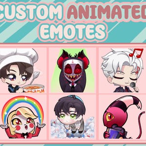 Emote animate PERSONALIZZATE / Stile carino Chibi / Animate / YCH / OC / Emote Streamer / Emote Twitch / Emote Discord / Emote Youtube / Ecc.,