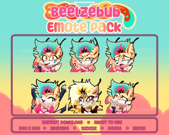 Helluva Boss | Beelzebub Premade Emote Pack (6) | Twitch Emotes | Discord Emotes