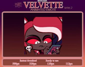 Emote animado Velvette: Hazbin Hotel Série 2, Twitch, Discord, Recursos para Streamers