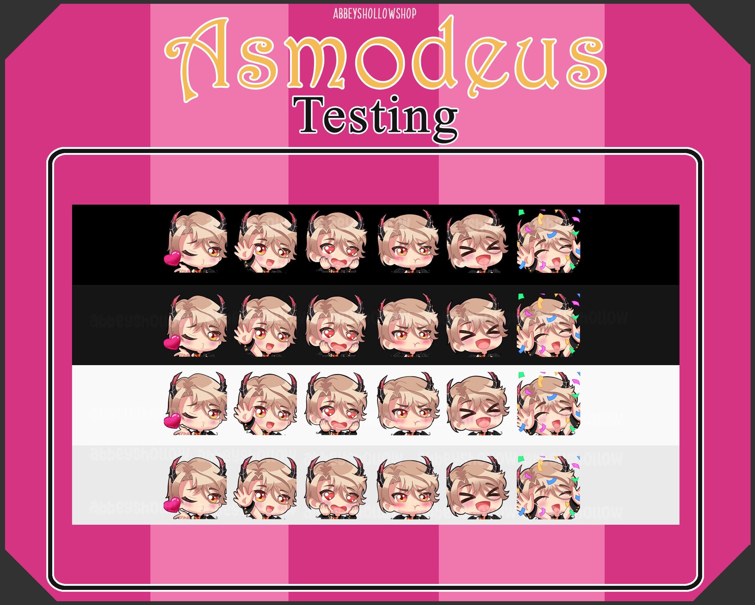 Asmodeus Obey Me! Static Emote Pack: Twitch/discord, Stream Assets 