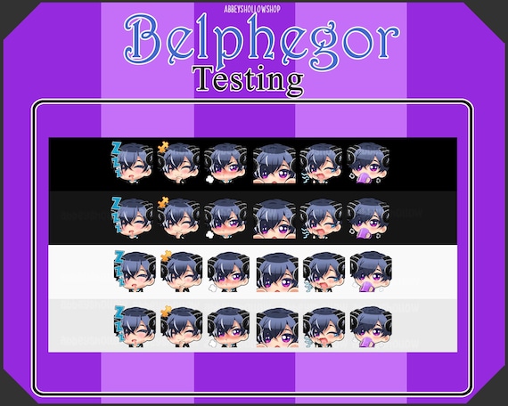 Belphegor Obey Me! Static Emote Pack: Twitch/discord, Stream