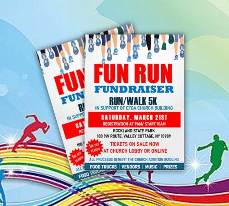 Fun Run Fundraiser Flyer | Run Walk Race Event Poster | Printable ...