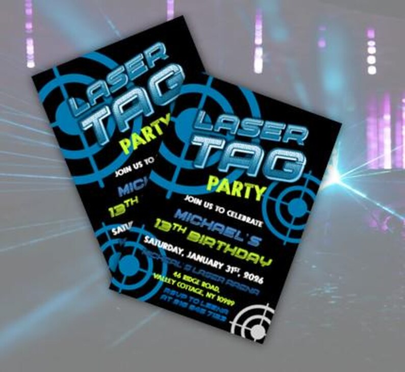 Laser Tag Birthday Invitation, Gamer Party, Editable - Etsy