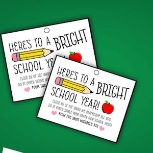 EDITABLE Bright School Year First Day of School Back To School Teacher, pto pta Gift, Printable, Student Gifts, DIY TEMPLATE