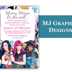 SOFORTIGER DOWNLOAD Descendants Einladung, Descendants Party, Descendants Party, Descendants