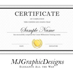 Editable Certificate Of Completion, Certificate Template, Printable Course completion Certificate