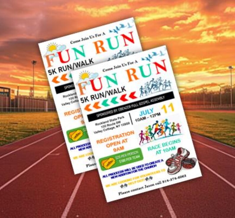 Funny Racing Event Flyer Editable 5K Fun Run Invitation Flyer, Charity Race Event Poster ...