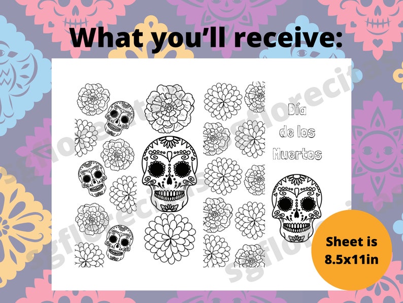 Printable Dia De Los Muertos Coloring Bookmarks Printable - Etsy Printable Dia De Los Muertos Coloring Bookmarks Printable - Etsy