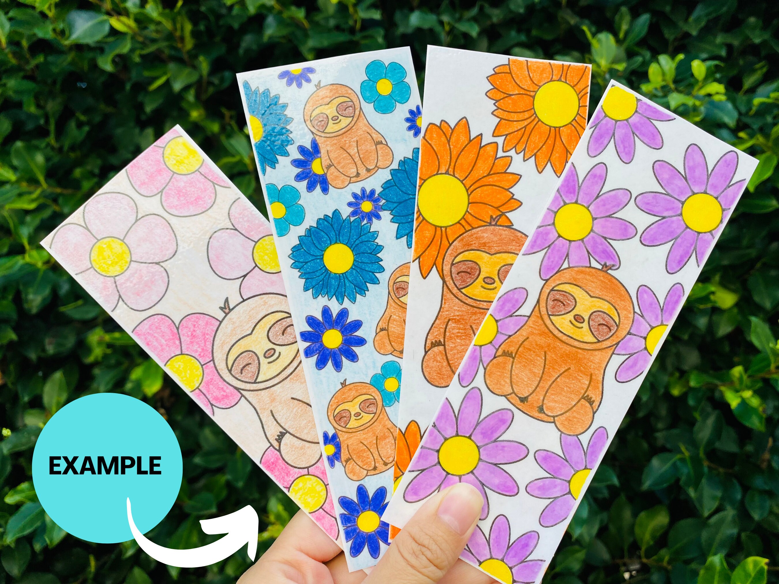 Coloring Bookmarks Printable Sloth Bookmark Cute Bookmarks - Etsy