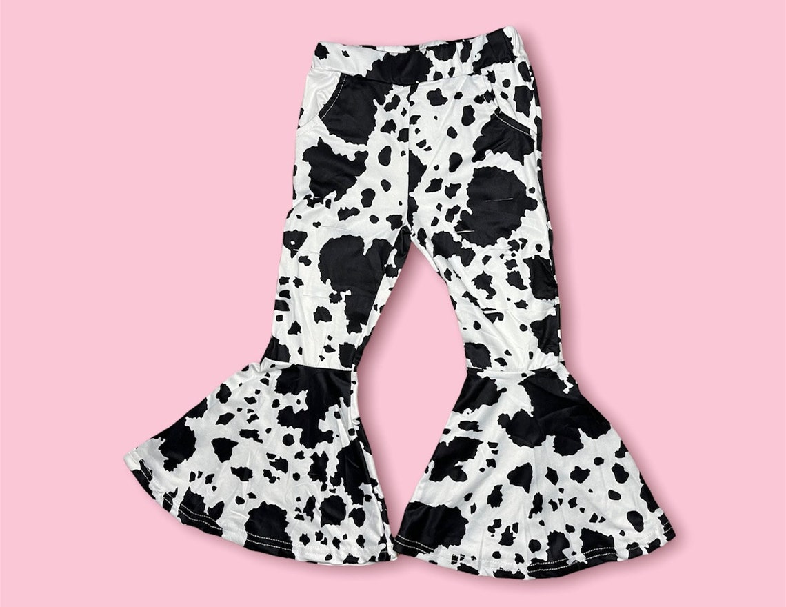 cow print bell bottoms womens