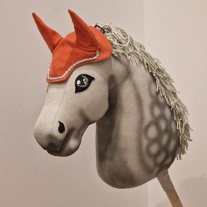 Bonnet / fly protection for hobby horse - Orange