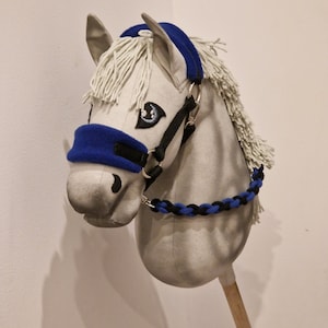 Royal Blue SOFT halter / collar for Hobby horse with a twisted baumwolle rope