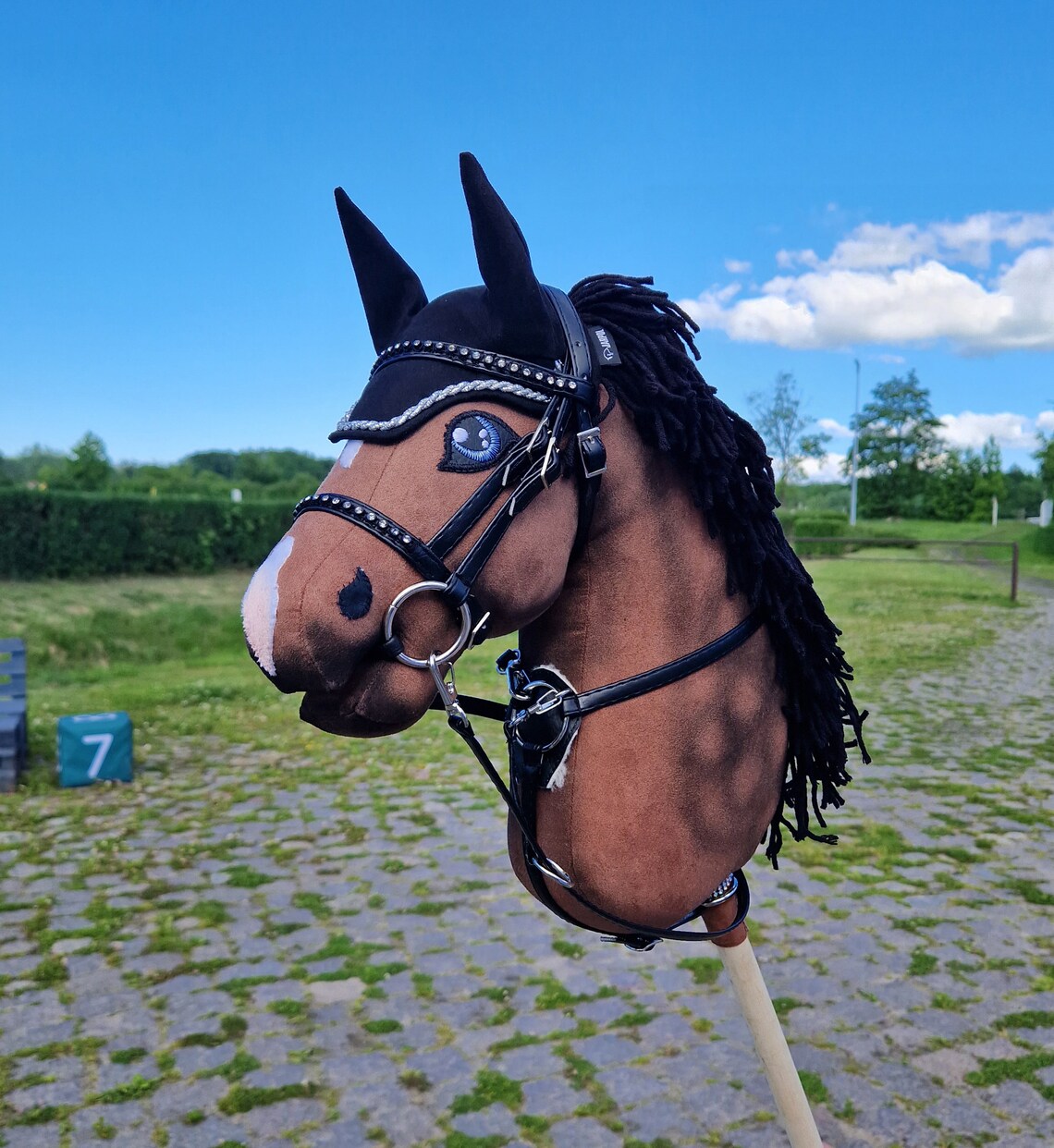 Hobby Horse Bay Premium met hoofdstel en bit Etsy Nederland