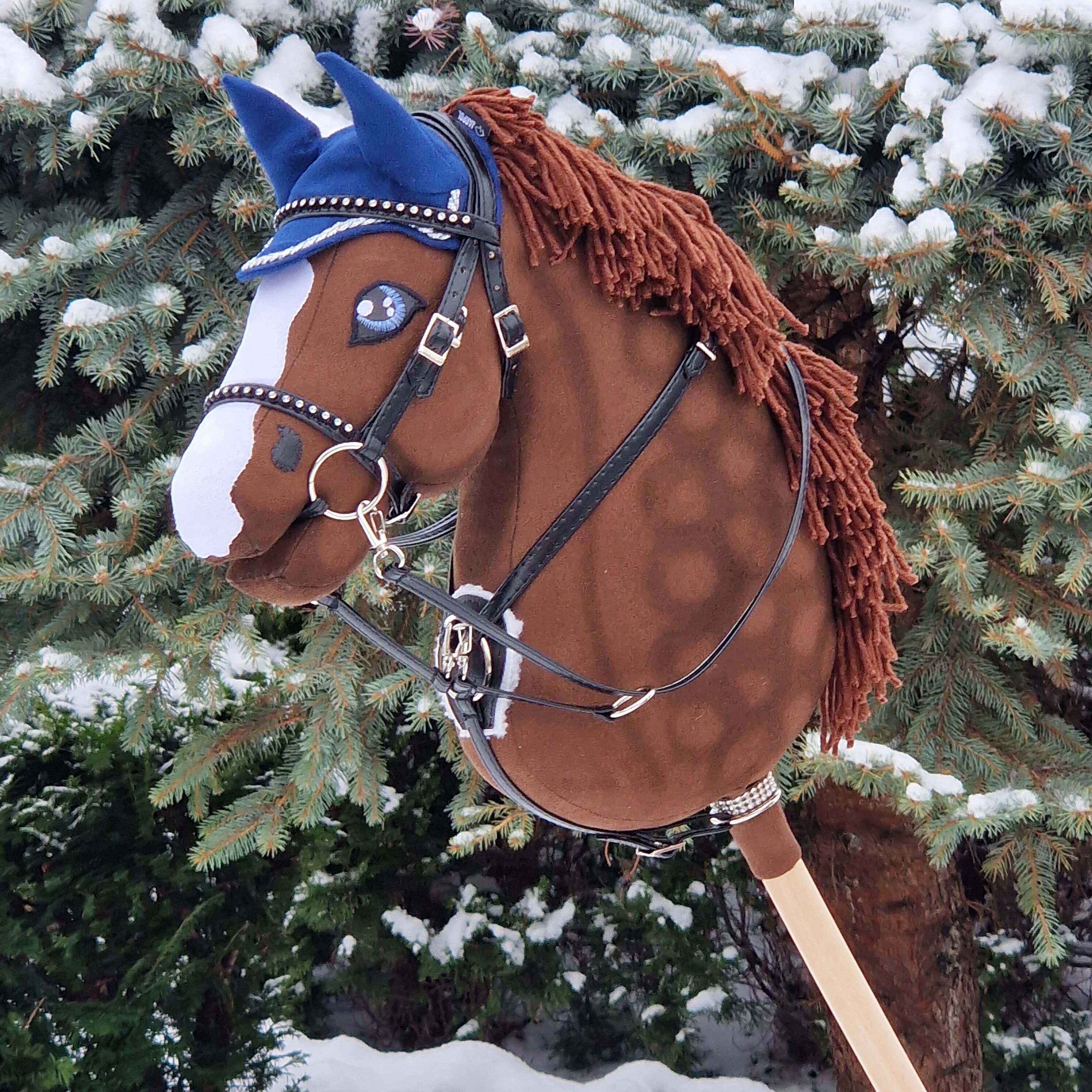 Jeu tête de cheval HKM Hobby Horsing avec bridon – En Selle Prunelle