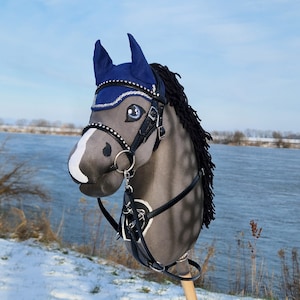 A3 BIG size Hobby Horse GRAY Premium with bridle, and bit