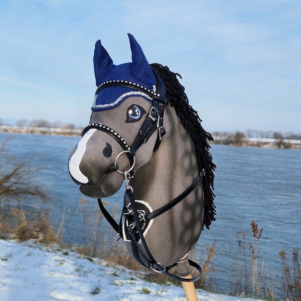 A3 Hobby Horse  GREY Premium with bridle, and bit