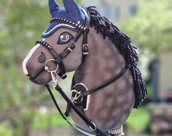 Bride De Saut En Cuir Véritable Avec Rênes Tressées, Super Look Et Confort Pour Cheval