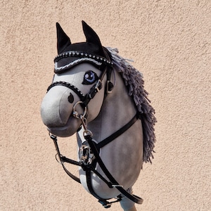 A4 Hobby Horse LIGHT GRAY Premium with bridle, and bit