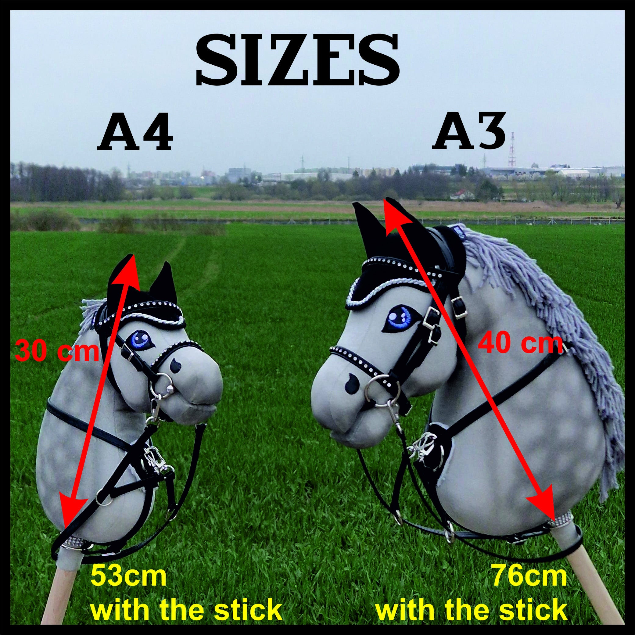 Hobby Horse A3 Dark BAY With STRIPE Premium With Bridle, and Bit