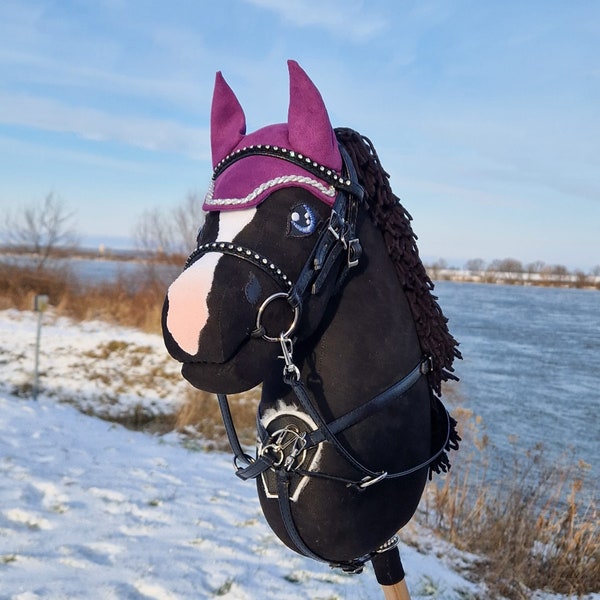 A3 Hobby Horse BLACK Premium with bridle, and bit