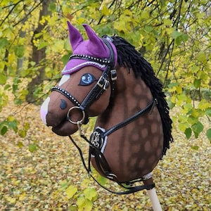 A3 BIG size Hobby Horse Dark Baywith SNIP & STAR Premium with bridle, and bit