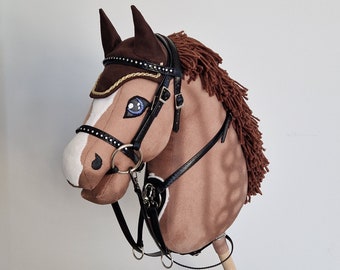A3 BIG size Hobby Horse LIGHT CHESNUT Premium with bridle, and bit