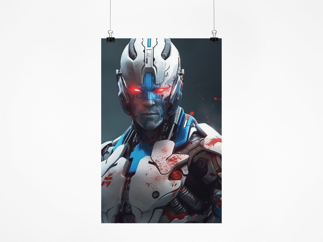 Sentian Robotics Sentient Robots, Robot, AI Print Sentient Robots, Red Art Print, Red ...