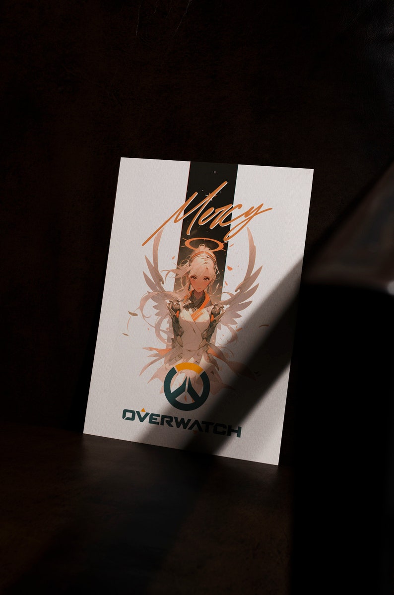 Overwatch Mercy Anime Art Style Poster | Wall Print, Digital Download ...