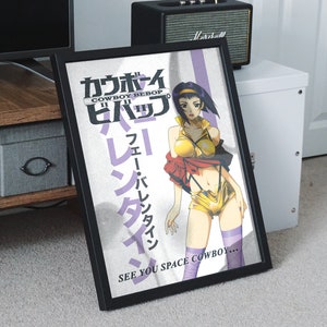 COWBOY BEBOP Faye Valentine Anime Art Vintage Style Poster | Wall Print, Digital Download, Printable Art, Bedroom Home Decor, Gift Idea