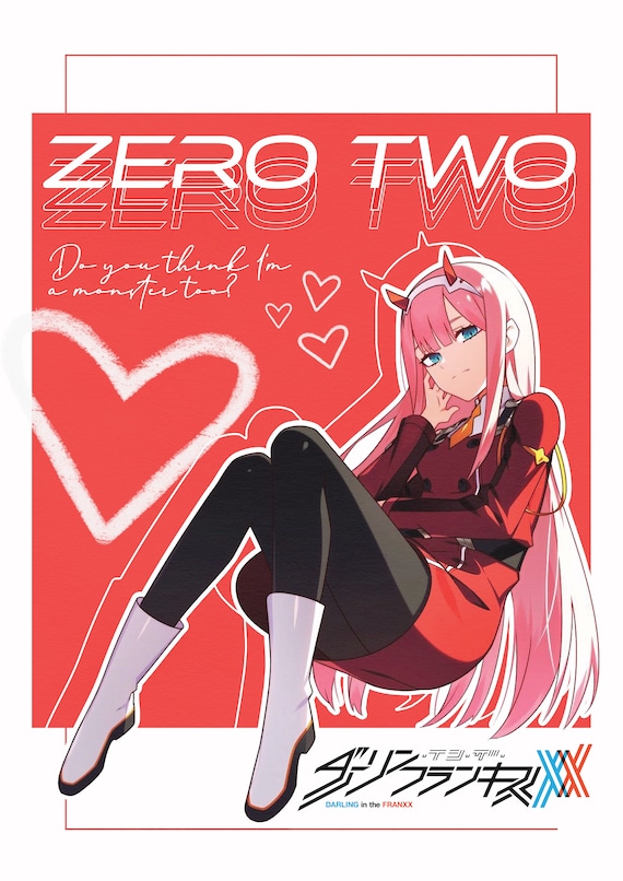 ゼロツー 色紙イラスト DARLING in the FRANXX Darling in the Franxx Zero Two (02) Vintage Style Poster | Wall