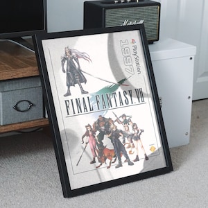 Final Fantasy 7 (FFVII) Video Game Art Vintage Style Poster | Wall Print, Digital Download, Printable Art, Bedroom Home Decor, Gift Idea