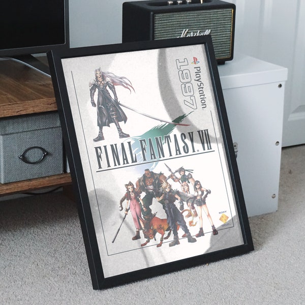 Final Fantasy 7 (FFVII) Vintage Style Poster