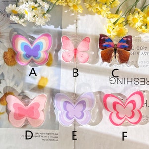 Nature Butterfly Phone Grip, Plant Transparent Folding Phone Holder,Cute Phone Accessories,Phone Charms, Support for Phone Kindle image 3