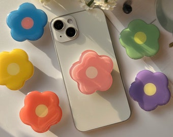 Simple Flower Phone Grip, Cartoon Transparent Folding Phone Holder,Cute Phone Accessories,Phone Charms, Phone Support,Kindle Support