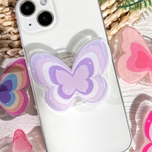 Nature Butterfly Phone Grip, Plant Transparent Folding Phone Holder,Cute Phone Accessories,Phone Charms, Support for Phone Kindle image 10