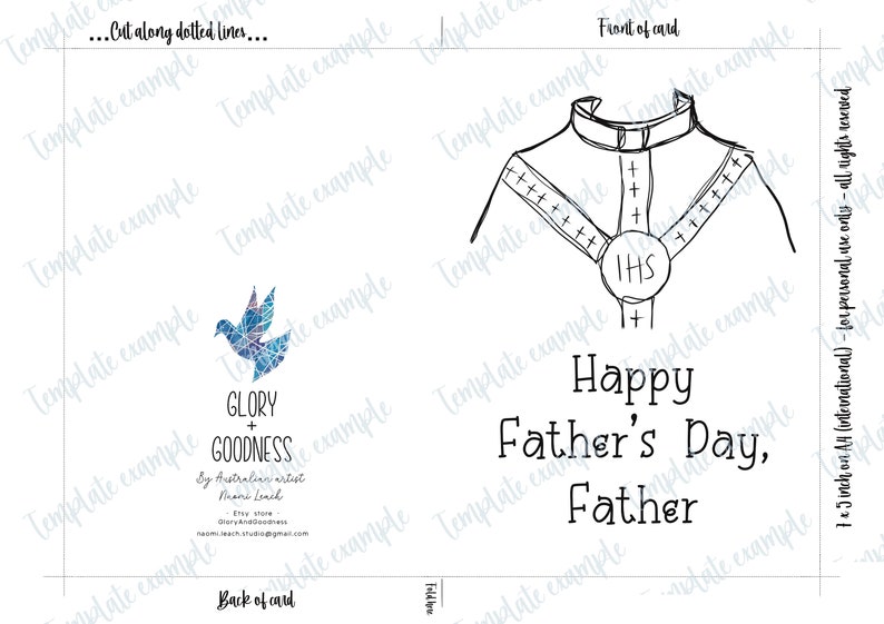 Father's Day Card for Priest: Catholic Clergy Greeting Card Digital ...
