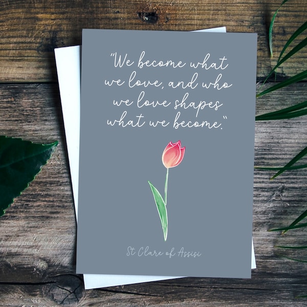 St Clare of Assisi Greeting Card Printable | Saint Clare Quote Card | Religious Greeting Cards | Cards for Women | Digital Download Catholic