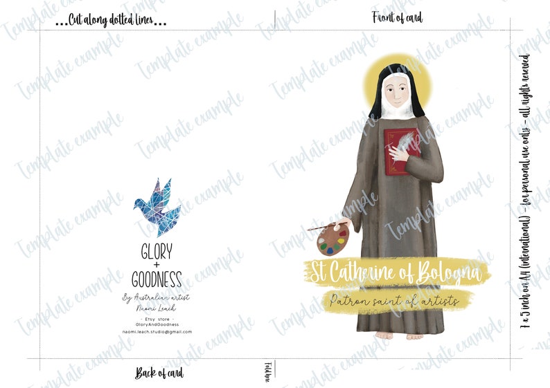 St Catherine of Bologna Greeting Card: Patron Saint of Artists (digital ...
