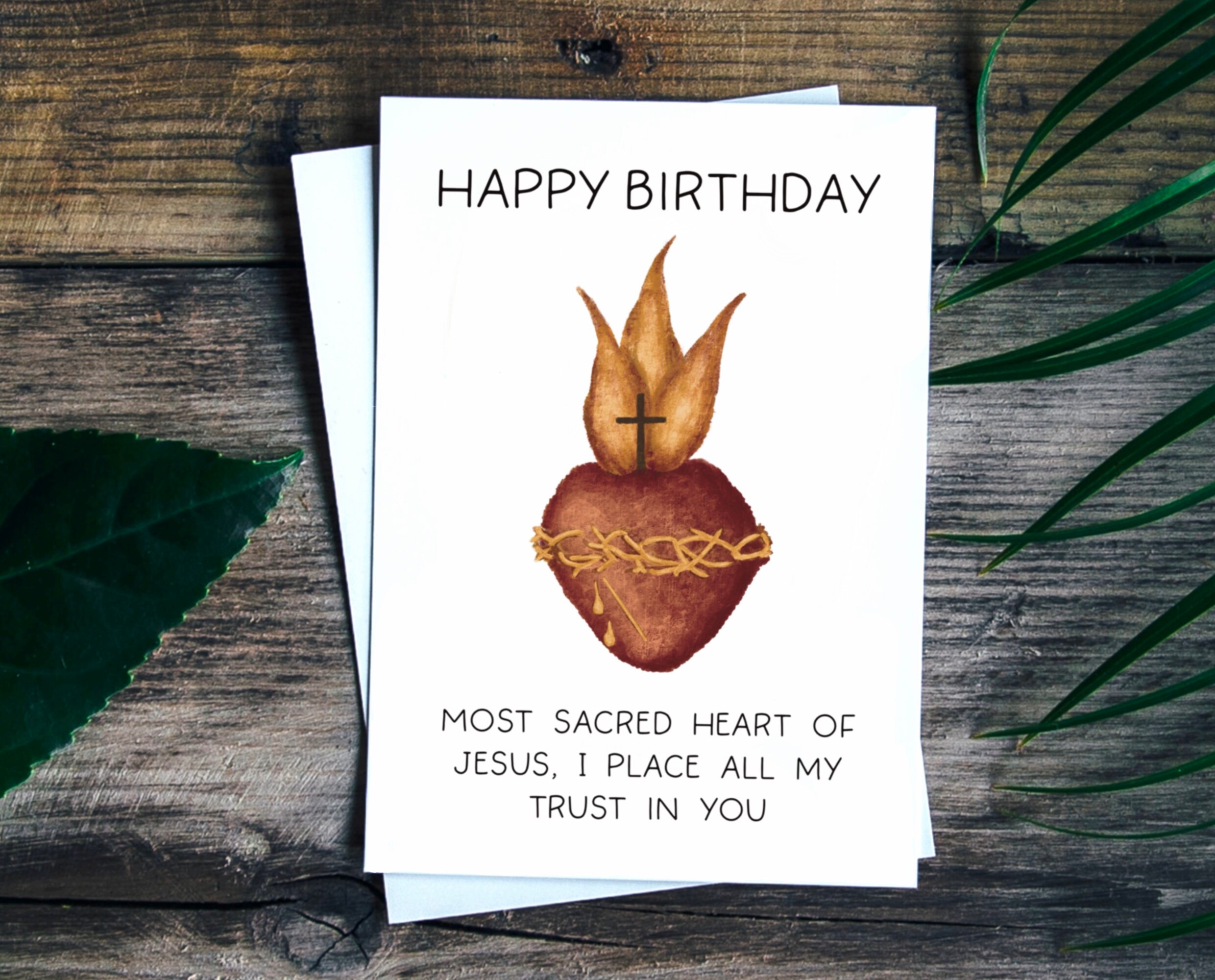 Sacred Heart Birthday Card Printable | Bday Sacred Heart of Jesus Card ...