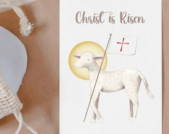 Lamb of God Easter Card: Christ is Risen (Digital Download) | Glory + Goodness