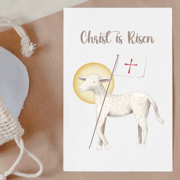 Religious Easter Card Printable | Digital Download | Lamb of God Card | Christ is Risen Card | Agnus Dei Cards | Catholic Easter Cards