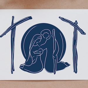 Tarjeta de Navidad de la Natividad para imprimir / Tarjeta de Navidad religiosa de Belén / Tarjetas de Navidad de Jesús / Tarjeta de Navidad cristiana de descarga digital