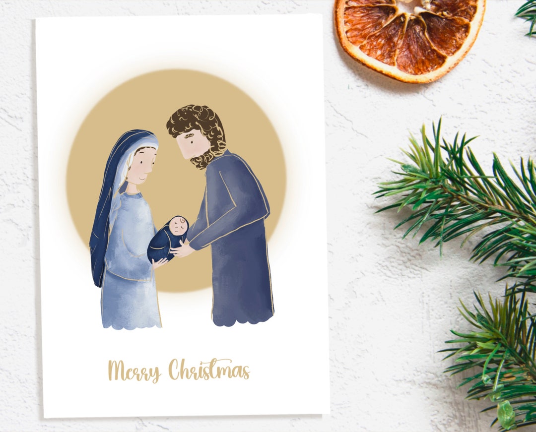 Holy Family Christmas Card Printable | Printable Christian Christmas ...