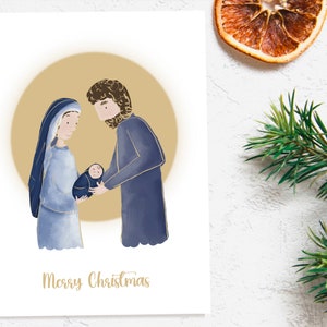 Holy Family Christmas Card Printable | Printable Christian Christmas Cards | Nativity Christmas Card | Religious Christmas Cards Printable