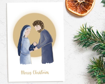 Holy Family Christmas Card Printable | Printable Christian Christmas Cards | Catholic Christmas Cards | Religious Christmas Cards Printable