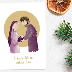 Holy Family Christmas Card Printable | Printable Christian Christmas Cards | Catholic Christmas Cards | Religious Christmas Cards Printable