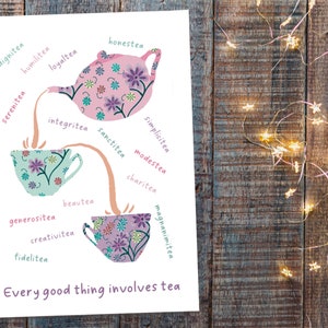 Tarjeta de té divertida para imprimir / Descarga digital / Tarjeta de amistad / Tarjeta de té divertida / Tarjeta de felicitación católica / Tarjeta de dulce amiga / Naomi Leach